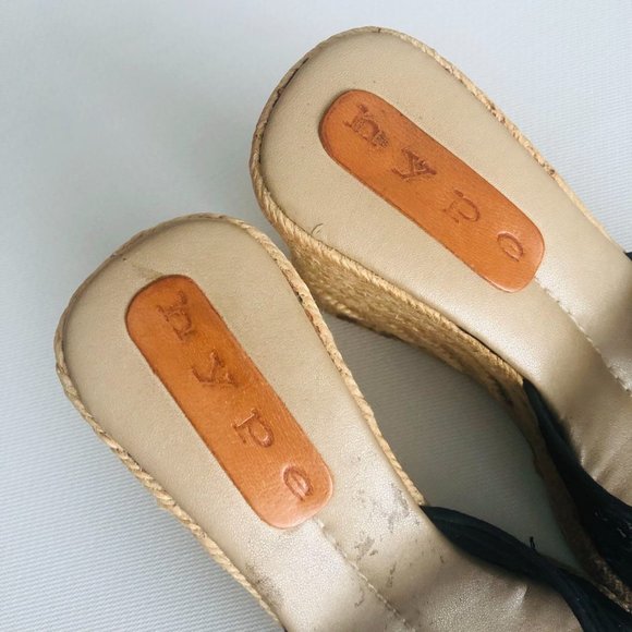 hype Wedges Espadrille Sandals in Black Size 5-1/2 - Picture 5 of 14